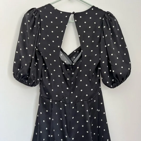 Reformation 2 Lane Silk Polka Dot Wrap Style Mini Dress - Picture 9 of 13